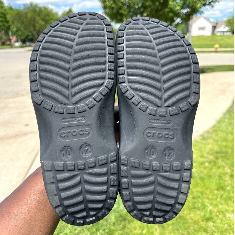 Crocs Adult Classic Clogs Unisex Size M10 W12 Black Sandals - Picture 6 of 12